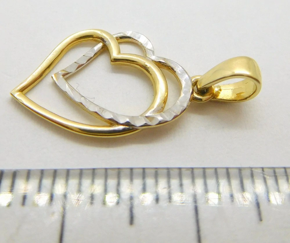 Klenoty Budín Dámský zlatý přívěsek z bílého a žlutého zlata s gravírováním 585/0,85gr 03194