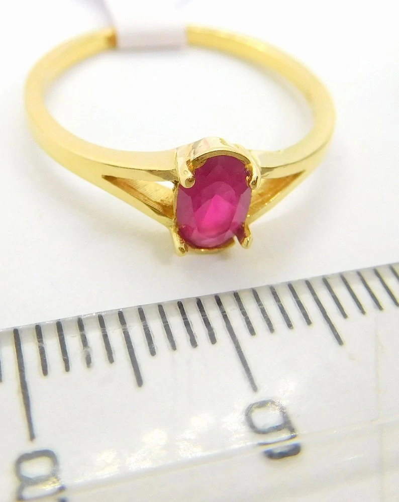 Klenoty Budín Zásnubní dámský zlatý prsten s velkým červeným rubínem 585/1,60gr vel. 54 HK1204