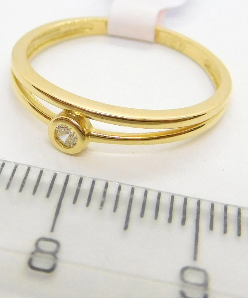 Klenoty Budín Zásnubní dámský zlatý prsten se zirkonem 585/1,53gr vel. 57 HK1209