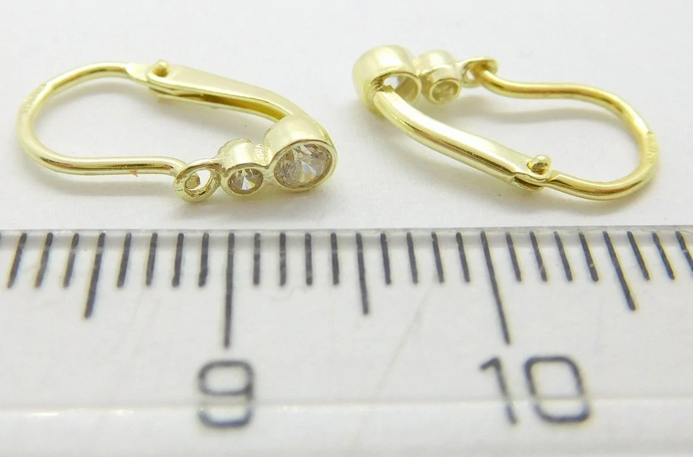 Klenoty Budín Dětské zlaté náušnice ze žlutého zlata se zirkony 585/0,80gr 03284