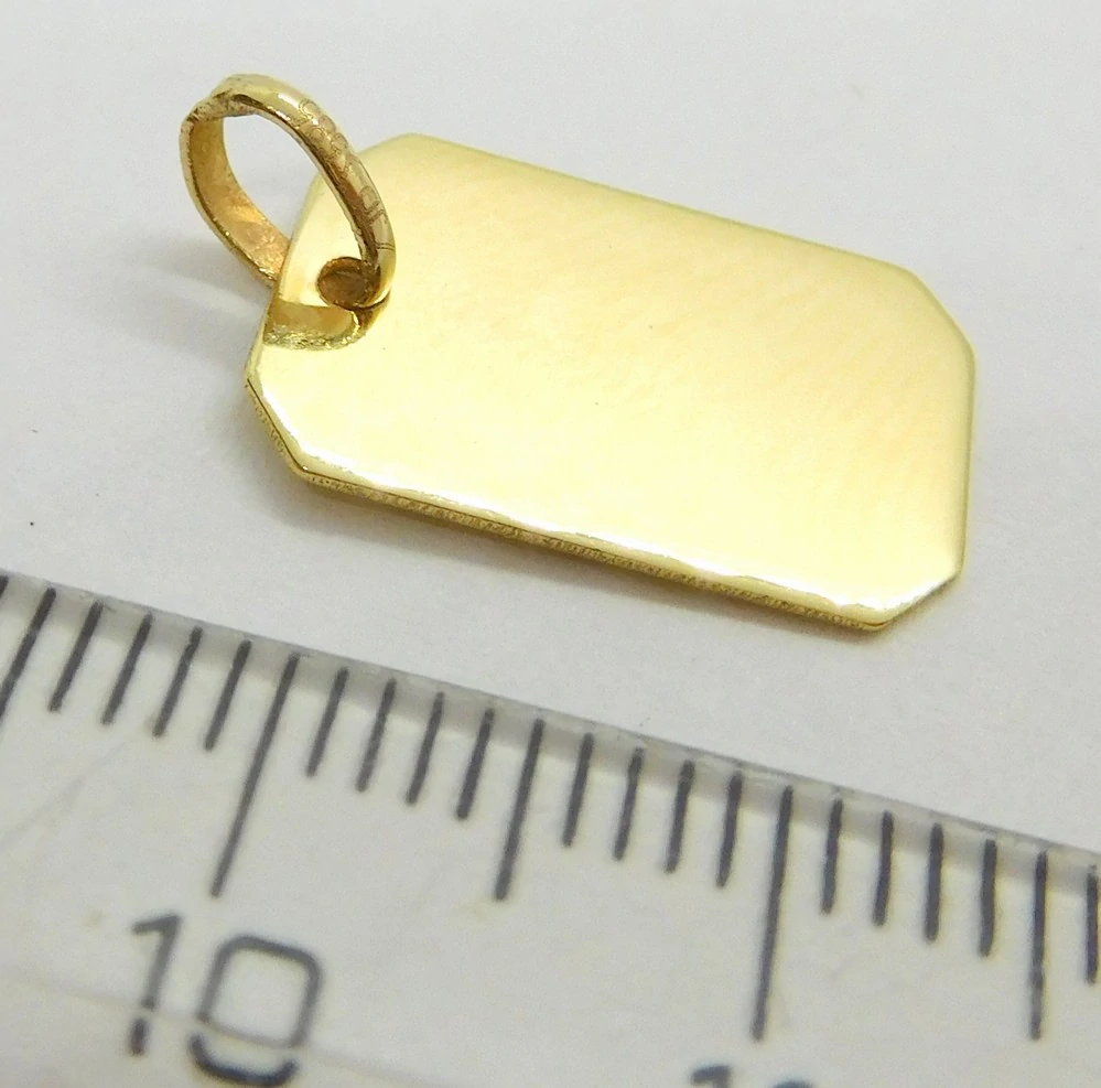 Klenoty Budín Hladký zlatý přívěsek (vhodný pro gravírování) 585/1,12gr HK3230