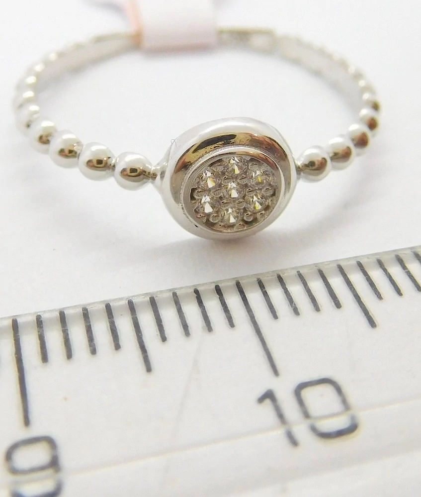 Klenoty Budín Dámský prsten z bílého zlata se zirkony 585/1,25gr vel. 58 HK1223