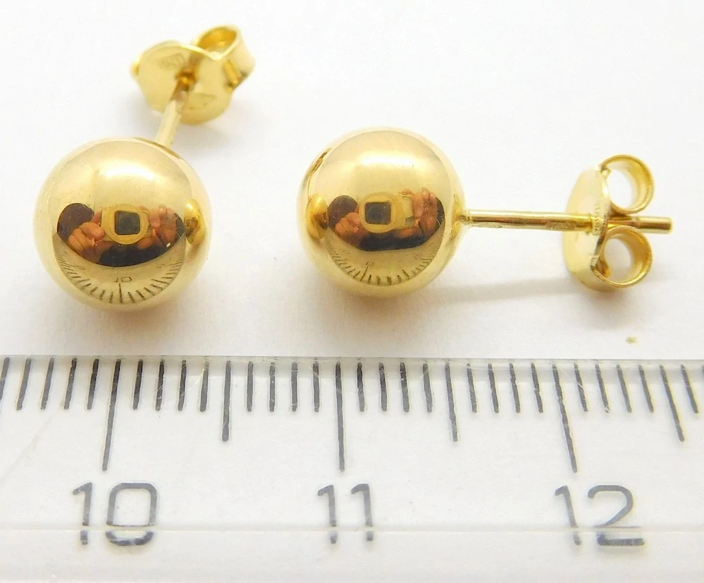 Klenoty Budín Dámské hladké pecičky ze žlutého zlata kuličky 585/1,24gr HK2325