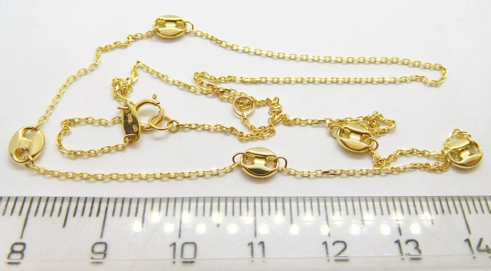 Klenoty Budín Dámský zlatý náhrdelník ze žlutého zlata kávové zrna 585/1,77gr 42+3cm HK4063