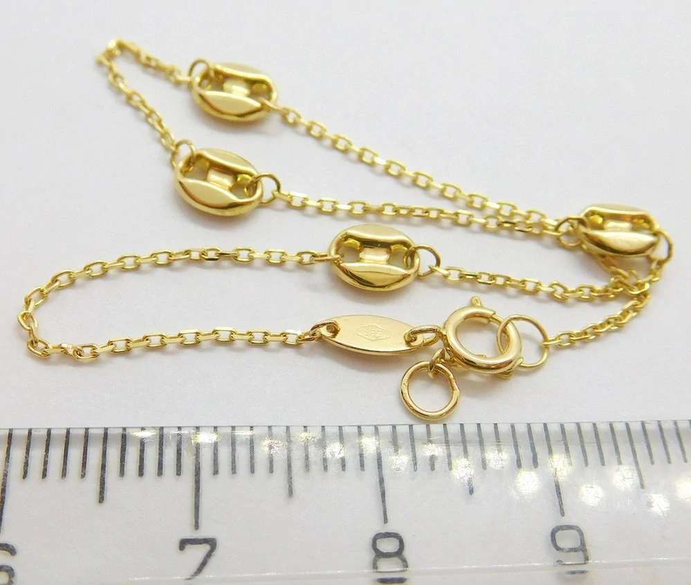 Klenoty Budín Dámský zlatý náramek ze žlutého zlata kávové zrna 585/1,01gr 18+1cm HK7118