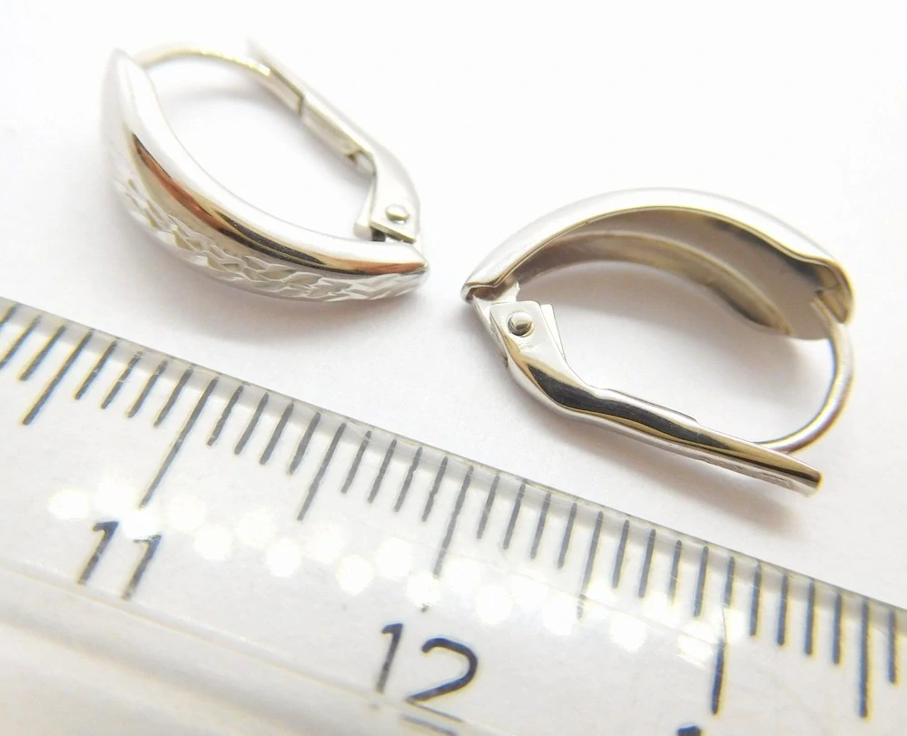 Klenoty Budín Dámské gravírované náušnice z bílého zlata 585/1,59gr HK2342