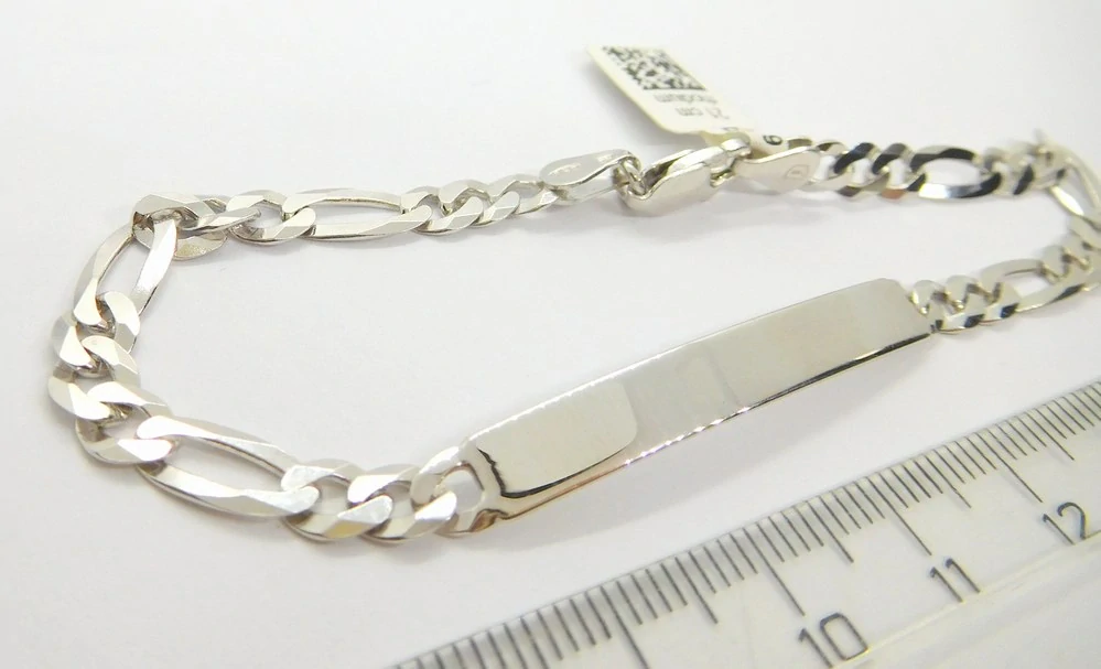 Klenoty Budín Pánský stříbrný náramek s destičkou ke gravírování 21cm 925/1000 6,67gr 030561000009