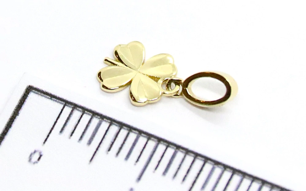 Klenoty Budín Dámský zlatý přívěsek čtyřlístek pro štěstí  585/0,41gr HK3243