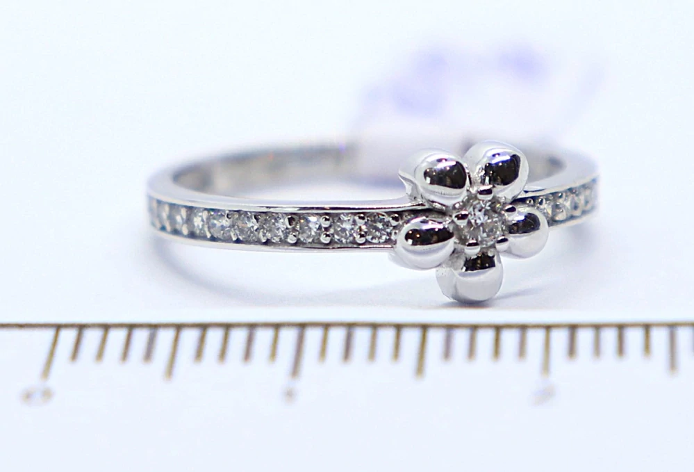 Klenoty Budín Dámský prsten z bílého zlata se zirkony 585/1,70gr vel. 54 HK1247