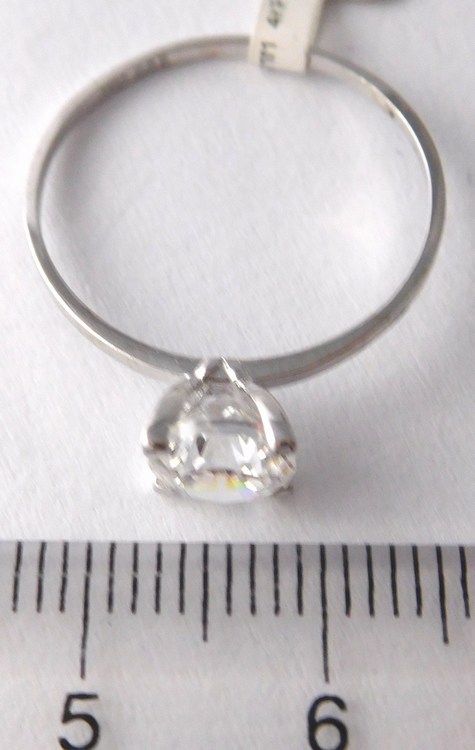 Klenoty Budín Mohutný zlatý prsten z bílého zlata - zásnubní prsten 585/1,35gr vel. 58 1166023