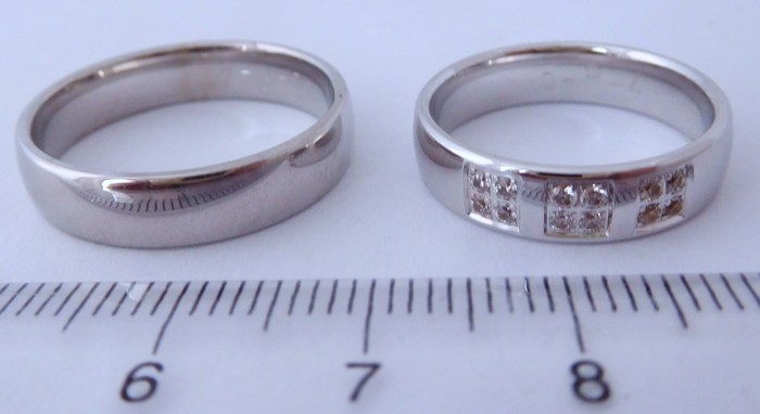 Luxusní zlaté snubní prsteny Couple 585/1000 s diamanty 5P4