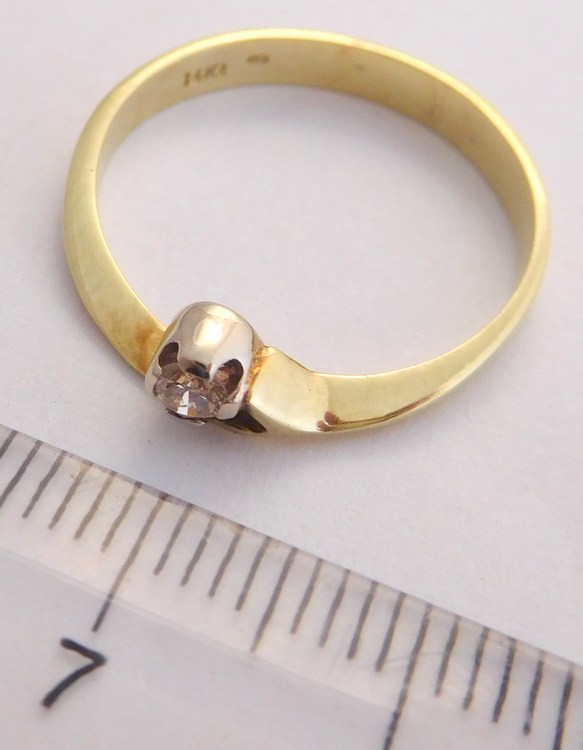 Klenoty Budín Zásnubní zlatý diamantový prsten s diamantem vel. 59 585/2,19gr 17-01 204 T283