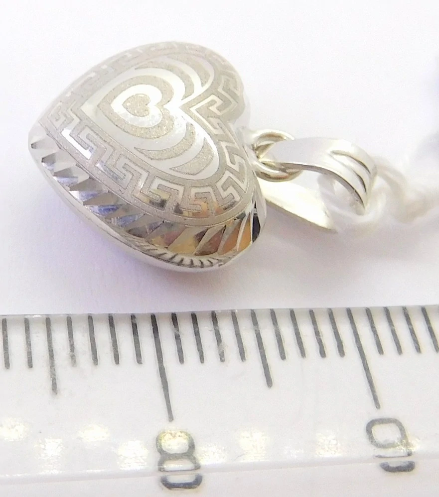 Klenoty Budín Dámský zlatý přívěsek z bílého zlata velké zlaté srdce s gravírováním 585/1,72gr HK3271