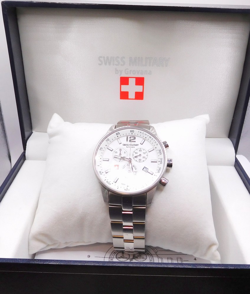 GROVANA Luxusní pánské švýcarské ocelové hodinky Swiss Millitary by Grovana 7015.9133