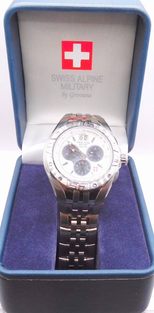 GROVANA Luxusní pánské švýcaré ocelové hodinky Swiss Millitary by Grovana 1610.9133