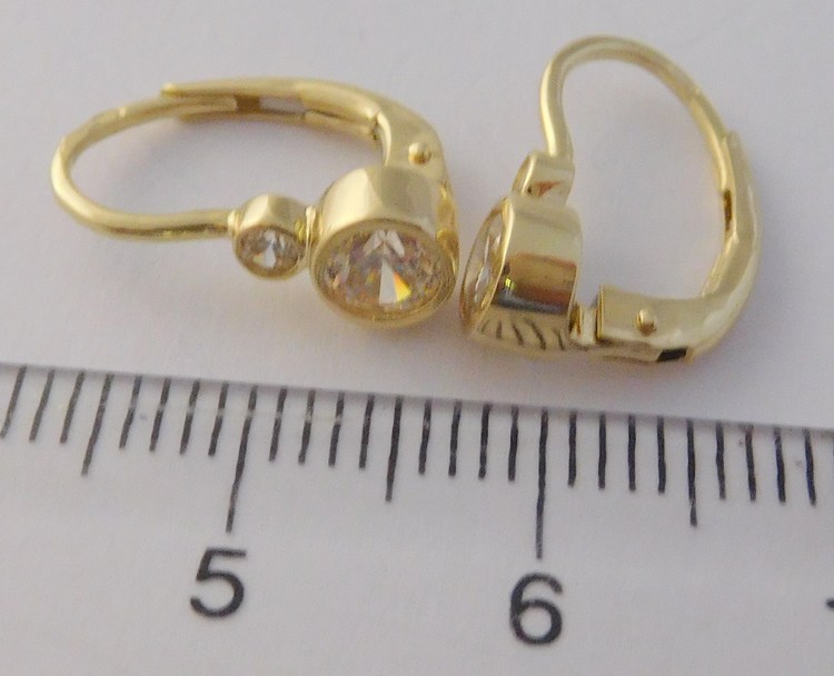 Klenoty Budín Dámské zlaté náušnice na klasické zapínání LUCKY 585/2,02gr HK2382