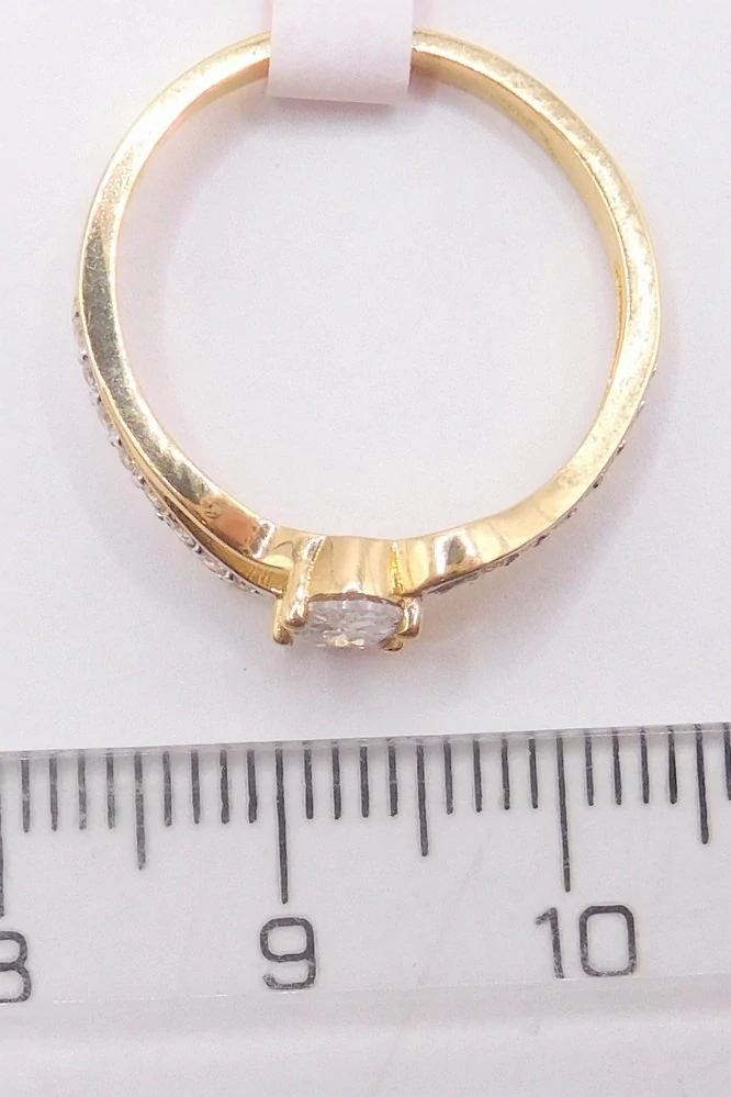 Klenoty Budín Dámský zlatý zásnubní prsten se zirkony 585/2,18gr vel. 57 HK1321