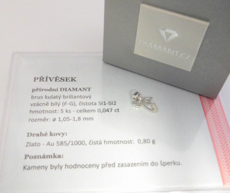Klenoty Budín Zlatý diamantový přívěsek z bílého zlata s brilianty - zlatý diamantový andělíček 585/0,80gr J-27803-16
