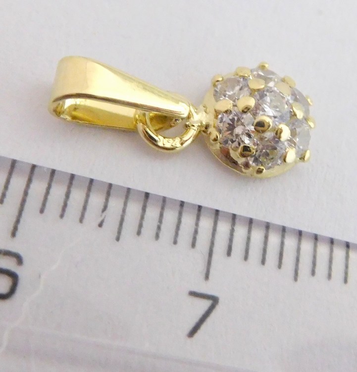 Klenoty Budín  zlatý přívěsek ze žlutého zlata se zirkony 585/0,74gr 246040528