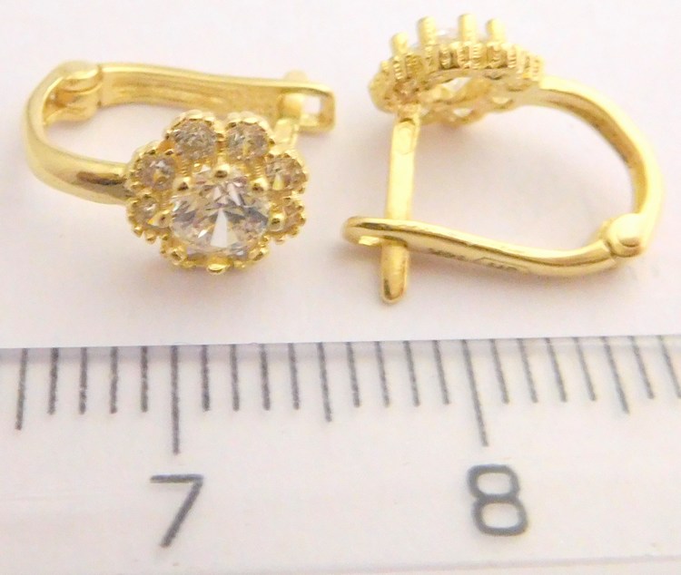 Klenoty Budín Dámské/dívčí zlaté náušnice se zirkony 585/1,26gr HK2014