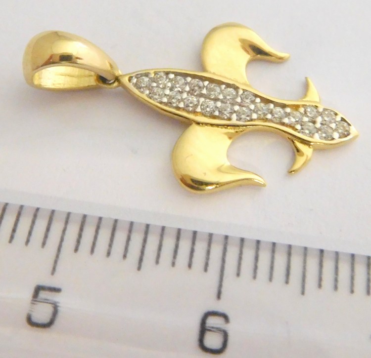 Klenoty Budín Zlatý přívěsek ze žlutého zlata se zirkony 585/0,94gr HK3041