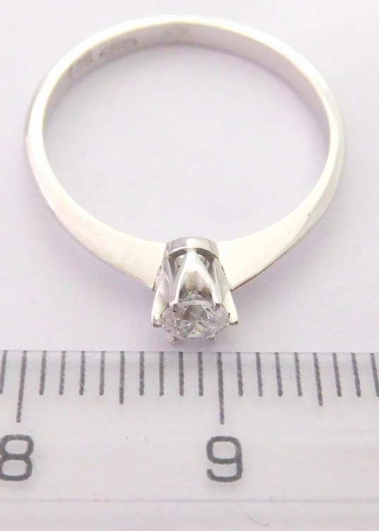 Klenoty Budín Zásnubní prsten z bílého zlata 1ks zirkon 585/1,45gr vel.52 HK1056