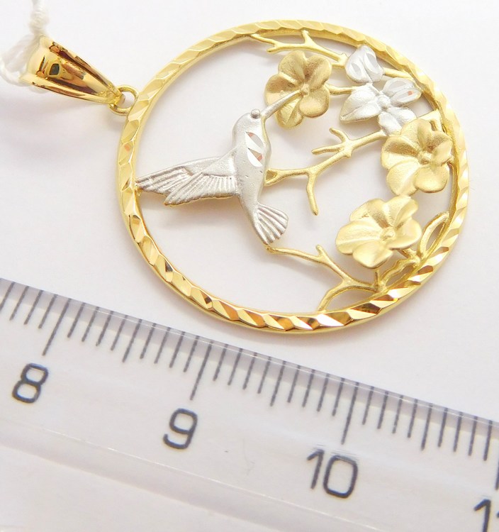 Klenoty Budín Obrovský zlatý přívěsek z bílého a žlutého zlata 585/2,51gr HK3005