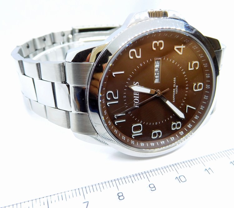 Foibos Pánské vodotěsné přehledné ocelové hodinky Foibos se safírovým sklem CK7090.5