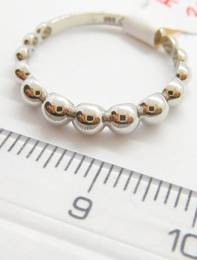 Klenoty Budín Dámský kuličkový zlatý prsten ze bílého zlata 585/1,52gr vel. 53 HK1097