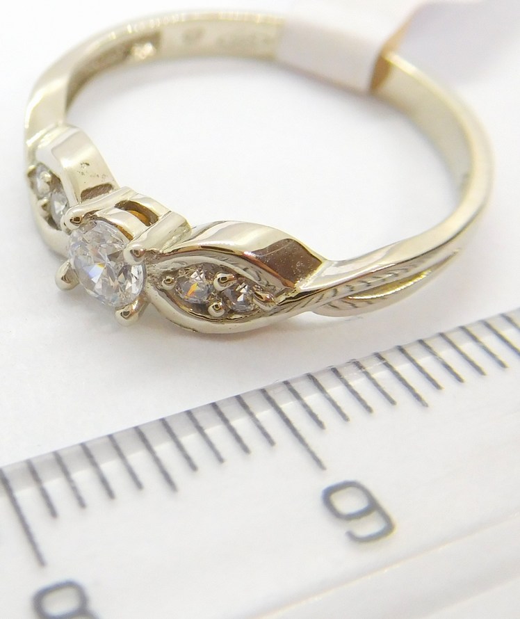 Klenoty Budín Dámský zásnubní zlatý prstn z bílého zlata se zirkony  585/2,19gr vel. 55 HK1090