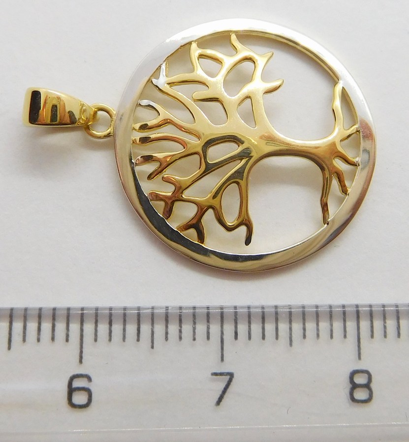 Klenoty Budín Zlatý přívěsek z bílého a žlutého zlata STROM ŽIVOTA 585/1,52gr HK3089