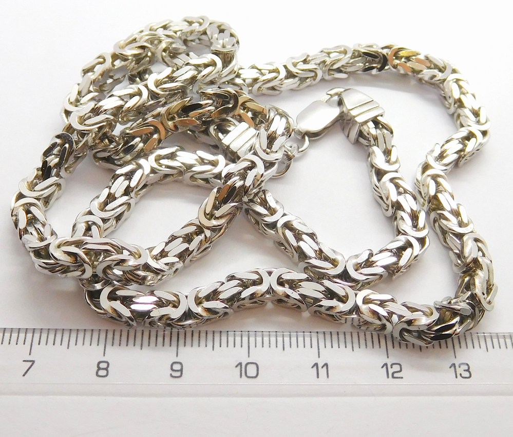 Klenoty Budín Mohutný pánský stříbrný rhodiovaný řetěz - královská vazba 55cm 925/1000 53,94gr 030364400024