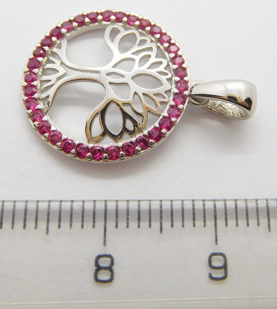 Klenoty Budín Zlatý přívěsek - strom života s červenými rubíny 585/1,84gr HK3094B