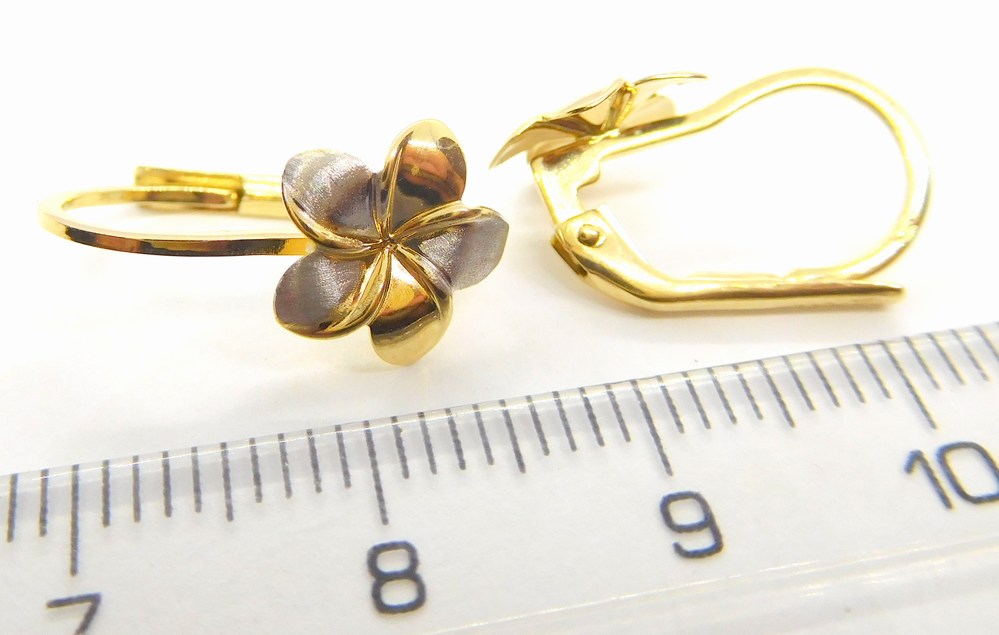 Klenoty Budín Dámské klasické zlaté náušnice z bílého a žlutého zlata 585/1,52gr HK2155