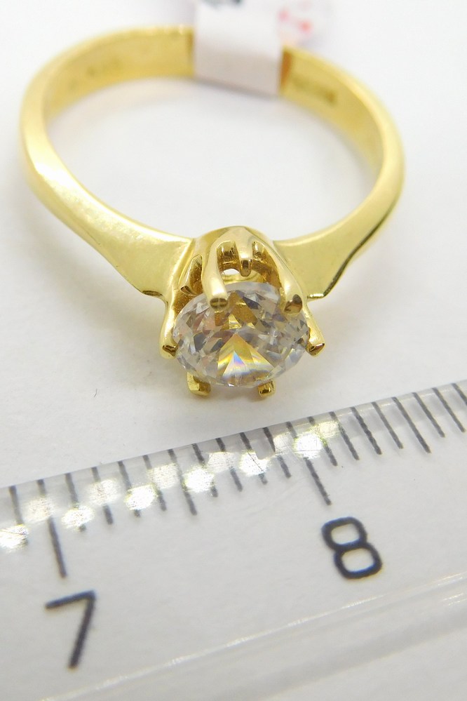 Klenoty Budín Dámský zásnubní zlatý prsten se zirkonem 585/2,60gr vel. 55 HK1112