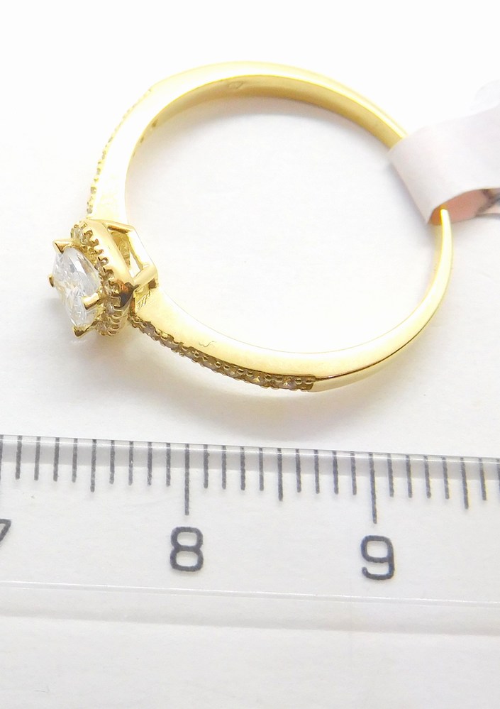 Klenoty Budín Dámský zásnubní zlatý prsten se zirkony 585/2,07gr vel. 61 HK1109