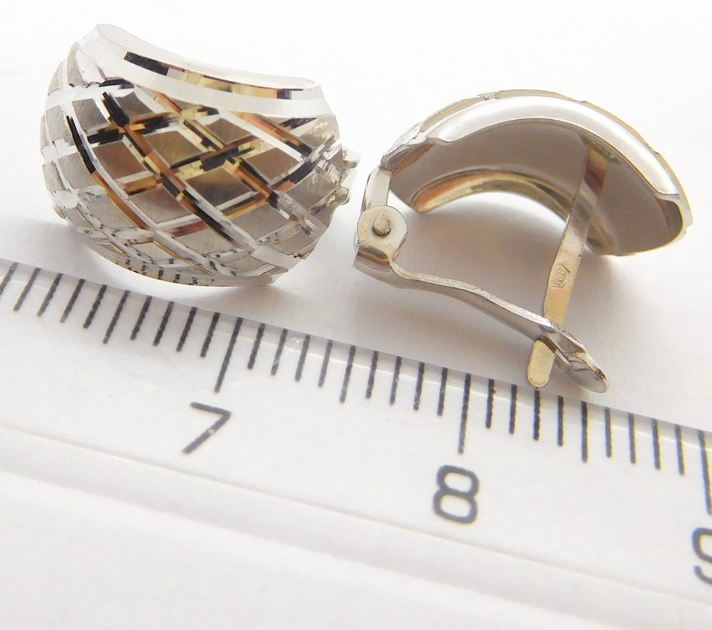 Klenoty Budín Dámské gravírované náušnice z bílého zlata 585/1,47gr HK2158