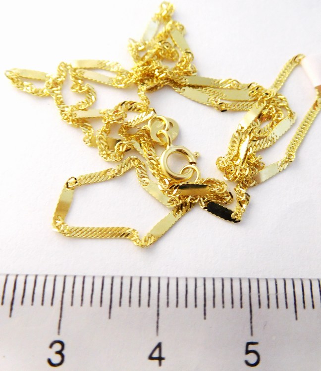 Klenoty Budín Zlatý pevný silný náramek twist s destičkami 585/0,78gr 18cm HK7142