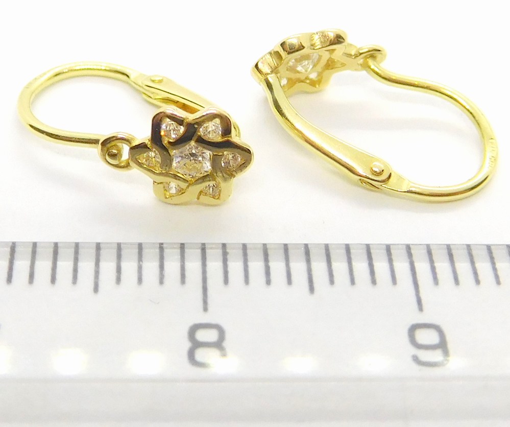 Klenoty Budín Dětské zlaté náušnice se zirkony 585/0,90gr 4030027