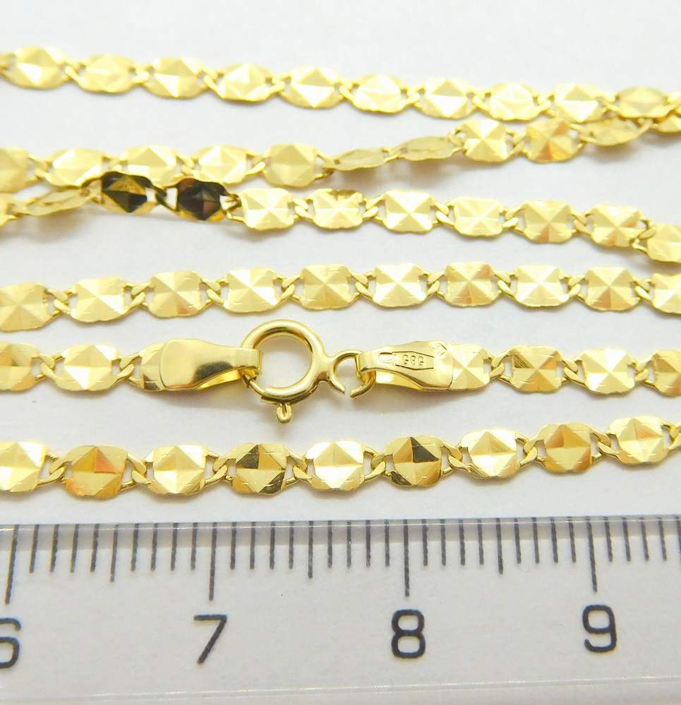 Klenoty Budín Dámský mohutný plochý zlatý řetízek ze žlutého zlata 42cm 585/2,54gr HK6293