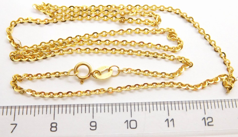 Klenoty Budín Dámský zlatý přívěskový řetízek ze žlutého zlata ANKER 585/2,37gr 45cm HK6077