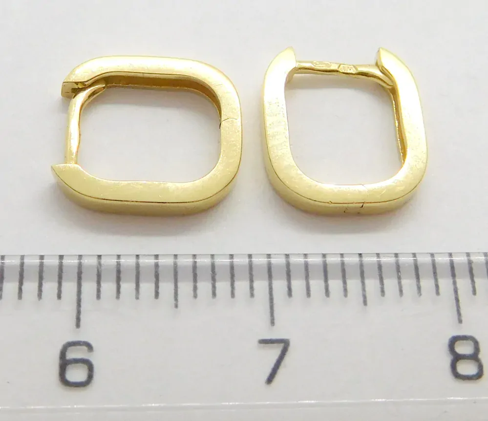 Klenoty Budín Dívčí čtverečkové náušnice ze žlutého zlata 585/1,27gr HK2190