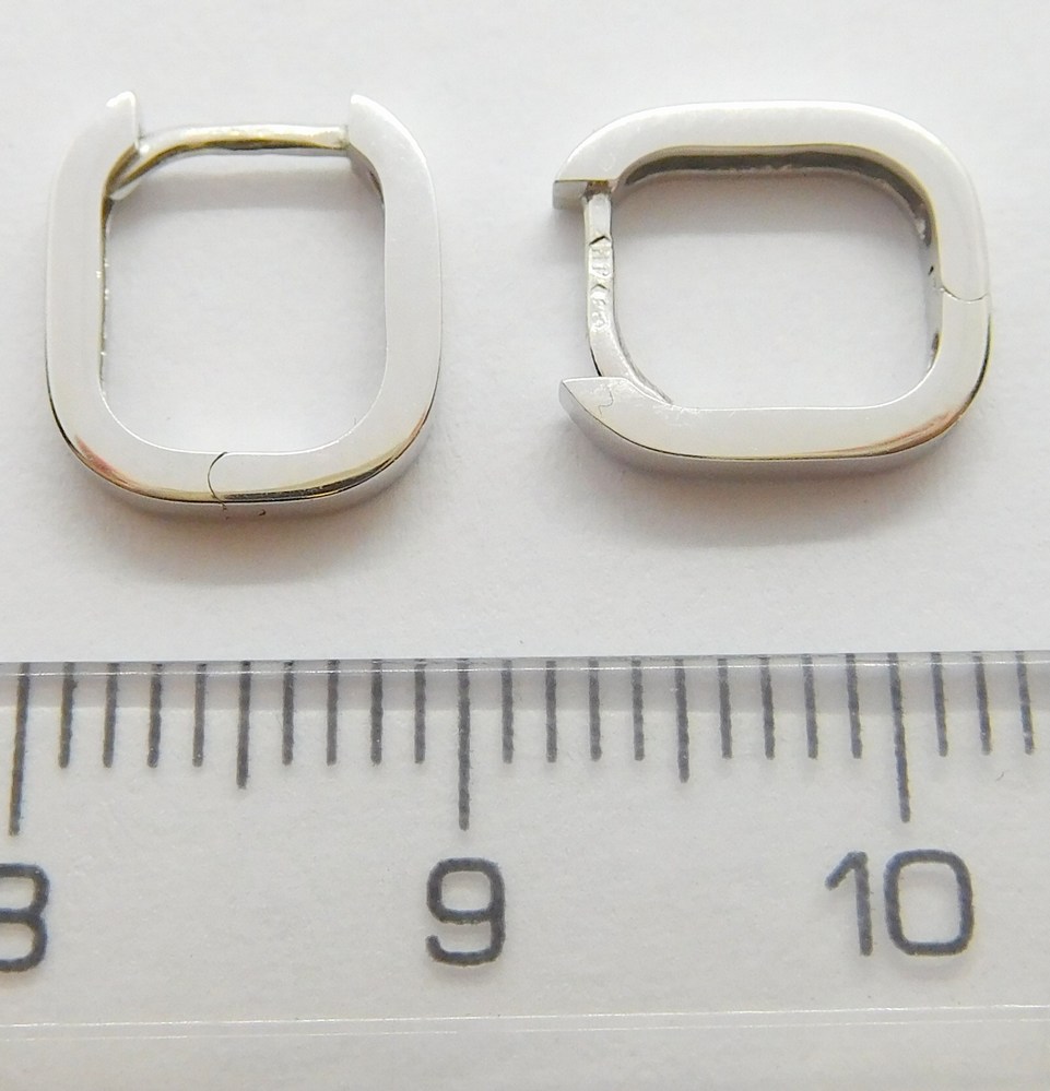 Klenoty Budín Dívčí čtverečkové náušnice z bílého zlata 585/1,13gr HK2191