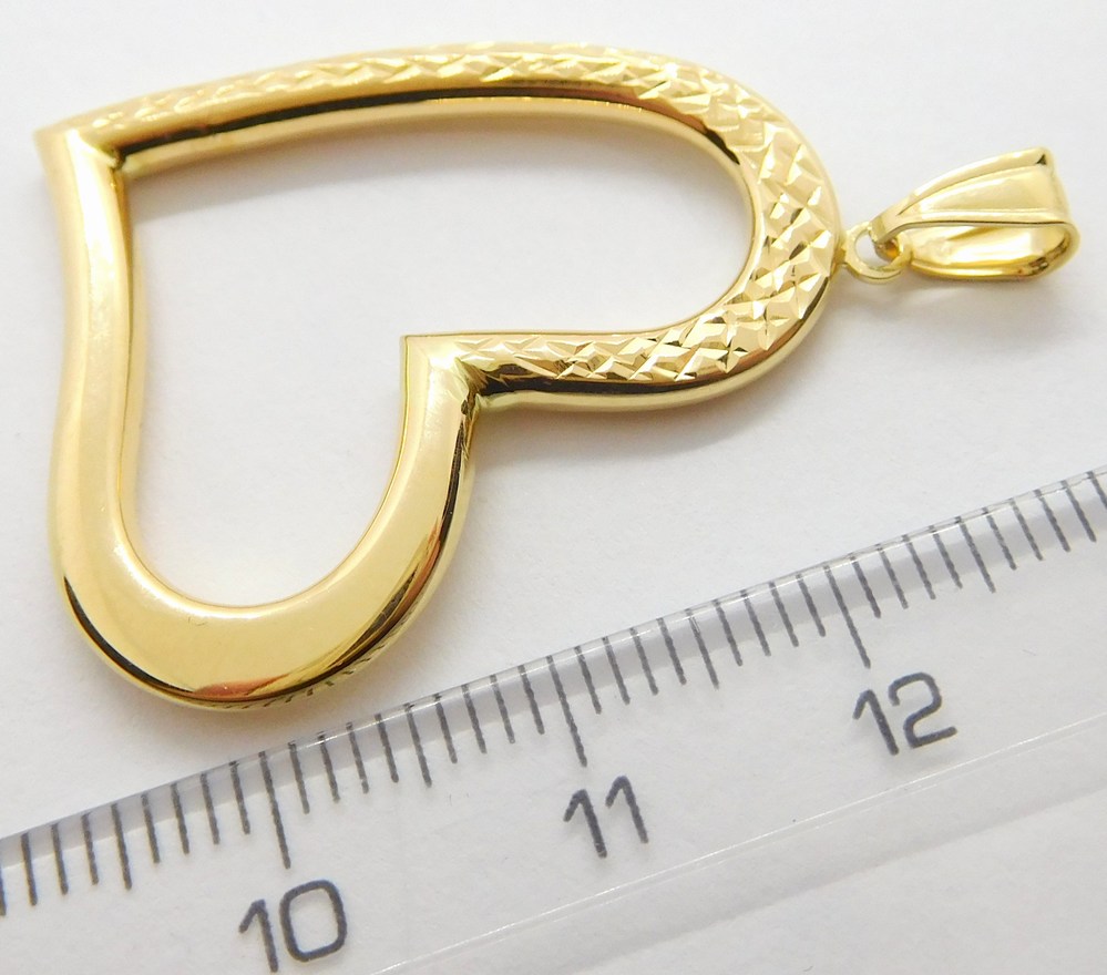 Klenoty Budín Obrovský zlatý gravírovaný přívěsek - srdce ze žlutého zlata 585/1,58gr HK3162