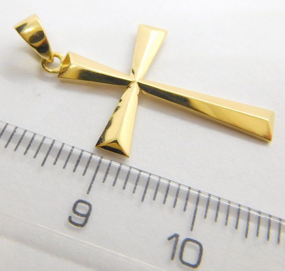 Klenoty Budín Dámský hladký zlatý přívěsek - křížek 585/1,02gr HK3156