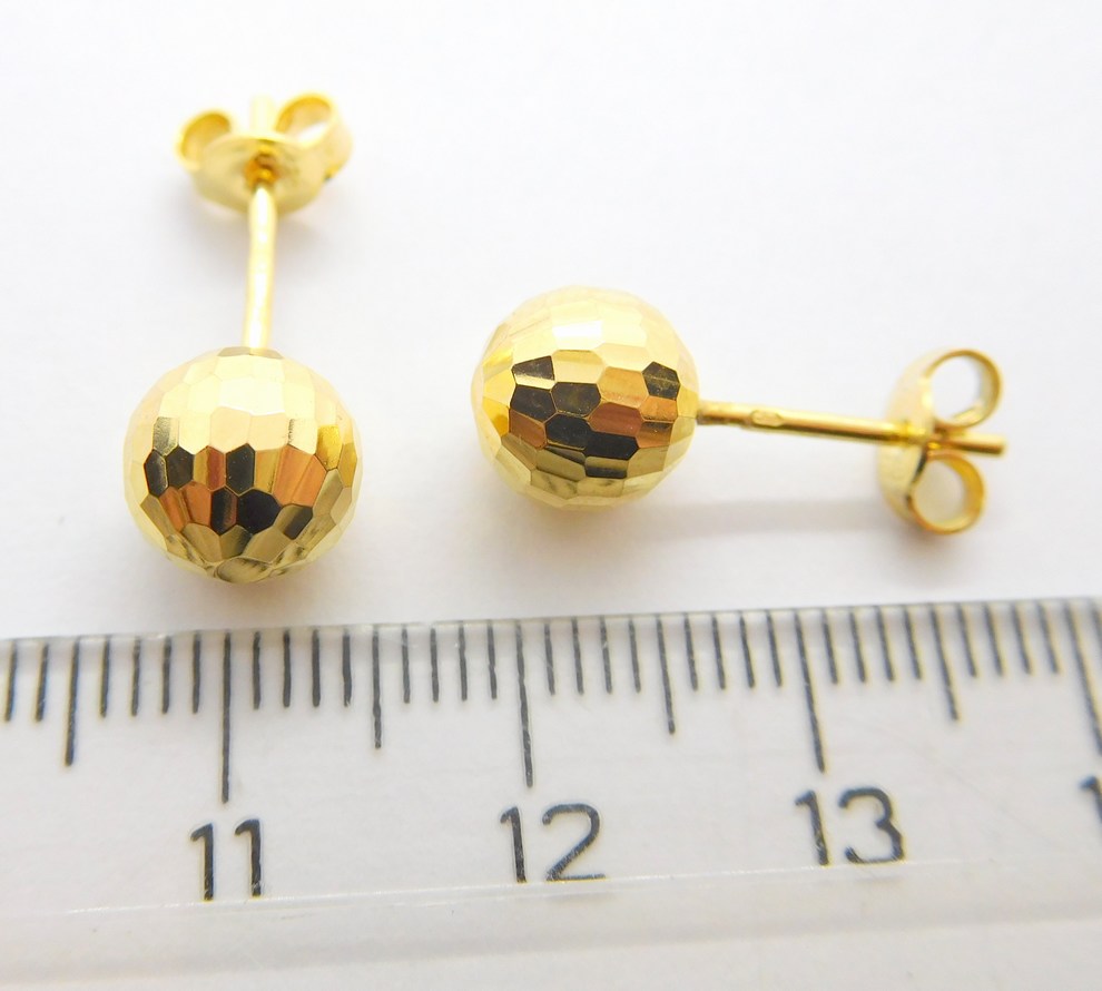 Klenoty Budín Dámské peckové zlaté náušnice kulička 585/1,60gr H222