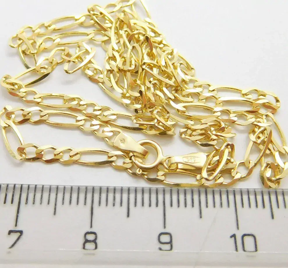 Klenoty Budín Unisex mohutný zlatý řetěz (FIGARO) ze žlutého zlata 50cm 585/3,86gr HK6167