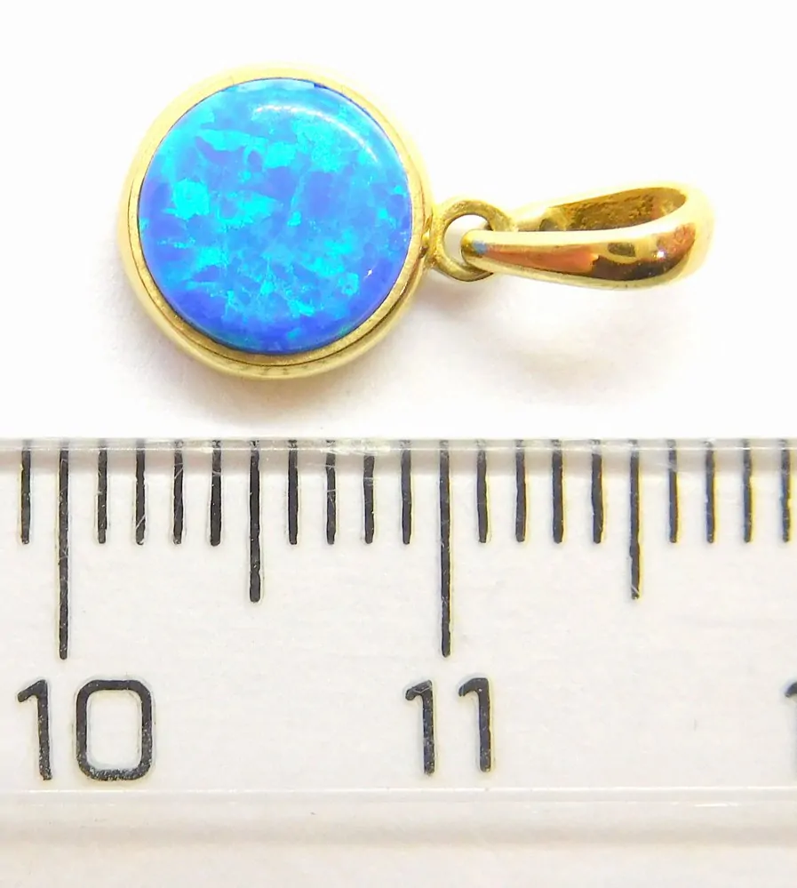 Klenoty Budín Dámský zlatý přívěsek s velkým modrým opálem 585/0,62gr 25701