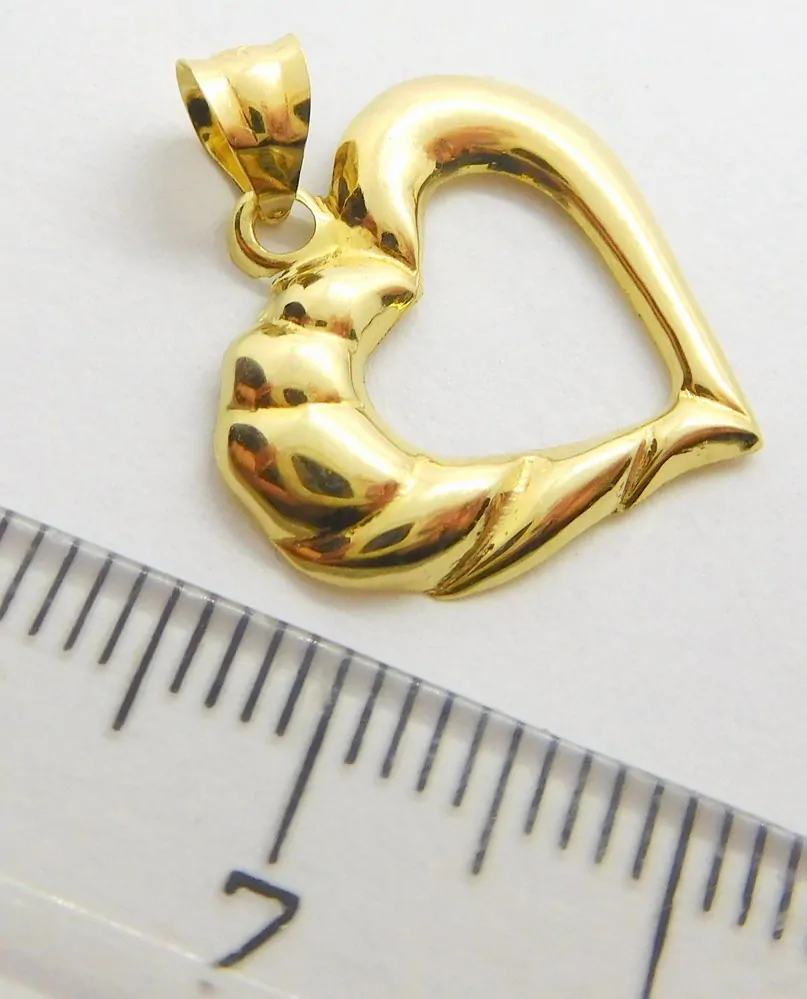 Klenoty Budín Dámský zlatý přívěsek s gravírováním velké srdce 585/0,32gr 02652