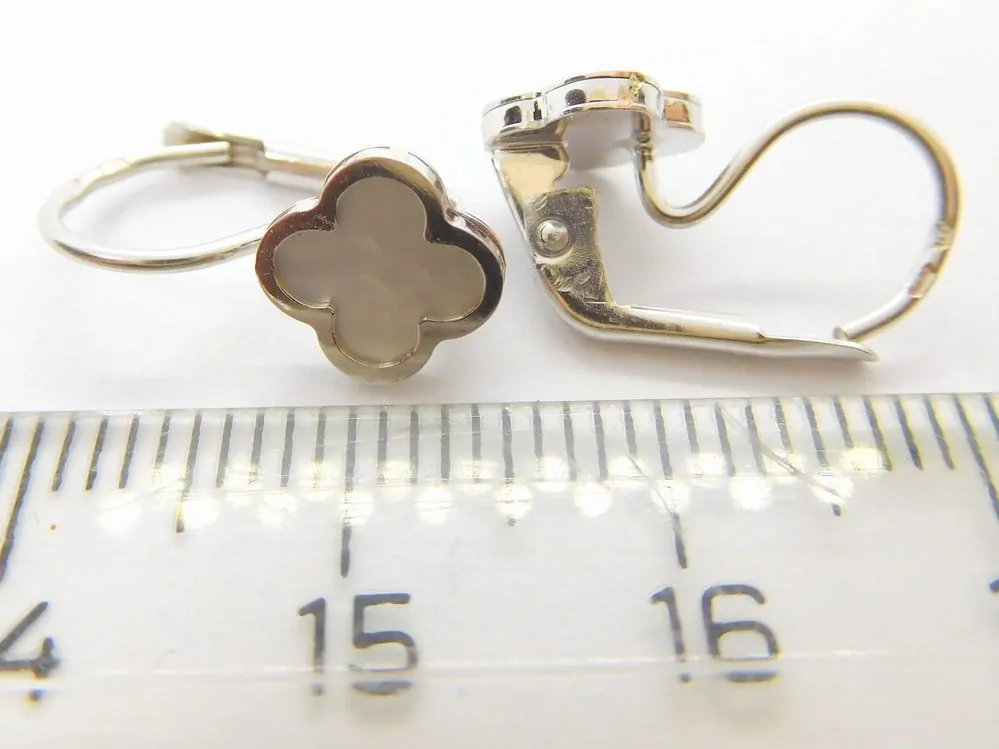 Klenoty Budín Dámské zlaté náušnice v bílém zlatě s perletí 585/1,80gr HK2275